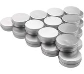 PACK de 25 - 15ml Lata de Aluminio Maquillaje Velas Macetas Capacidad Vacío Grande Cosmético/Vela//Hair Produc plata