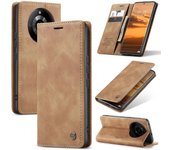 Funda protectora de teléfono de cuero PU con diseño de billetera para Realme 11 Pro 5G / 11 Pro + 5G Marrón