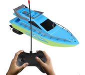 Barco de control remoto para niños y adultos, barcos Rc 2.4 Ghz barcos de control remoto electrónico, barco de carreras RC de alta velocidad Azul