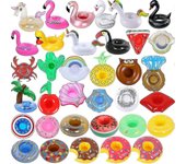Soporte de bebida inflable 35 Paquete flotadores de bebida inflables Portavasos flotantes Flotadores de bebidas divertidas para fiesta en la piscina