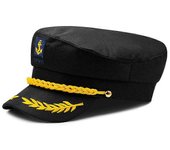 Shmshng Sombrero de capitán de marinero para adultos ajustable Sombrero de capitán de barco de yate Gorra de sombrero de almirante de la marina Acc...
