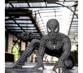 Tobey Maguire Spiderman Disfraz Negro / Rojo Raimi Spider Man Cosplay Superhéroe Zentai Traje Disfraces de Halloween para adultos / niños 150 black