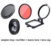 Redkid Filtro Macro 16X para Gopro 10/9/8 Negro Original Estuche Impermeable Rojo Rojo Púrpura Filtro + Anillo Adaptador + Tapa de lente para Gopro...