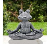 Statue de grenouille de mditation, sculpture en pierre solide anti-corrosion, adapte la dcoration de jardin intrieur et extrieur