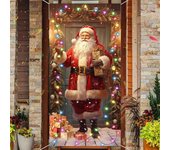 Kankanwo Árbol de Navidad Decoración de la cubierta de la puerta de Navidad Cubierta de la puerta de Navidad Decoración de la fiesta colgante Tapiz...