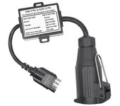Convertidor de luz de remolque de EE. UU. a la UE para automóviles de EE. UU. Enchufe plano de 4 pines para remolque europeo Roun-Good Negro