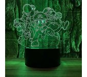 Super Mario y Luigi Juguetes Figuras Figuras de Acción Dibujos Animados Yoshi & Mario Bros 3D LED Ilusión Óptica Decoración Lámpara de Mesa 16 Colo...