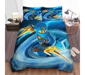 v5299 Sábanas Ninjago Jay Y El Arma Dorada De Spinjitzu Pintura Juego De Fundas Nórdicas Juego De Sábanas IU5299 200x200cm 78x78in