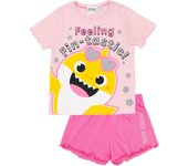 Baby Shark Girls Manga Corta Pierna Corta Pijama Set Personaje Rosa Con Corazón Gafas de Sol 4-5 Years