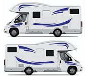 Rv Motorhome Universal Body Sticker DIY Graphices Decal Sticker Decoración Para Remolque Blue-hy Azul