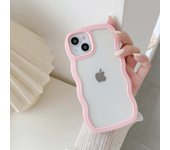 Tsim Compatible con funda para iPhone 11, linda funda transparente con marco de onda rizada, parachoques de silicona suave transparente funda prote...