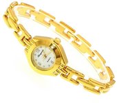 Reloj lindo de mujer Mujer Golden Relojes Reloj de cuarzo de esfera pequeña Reloj de pulsera popular Hora de damas femeninas relojes elegantes Gold 8
