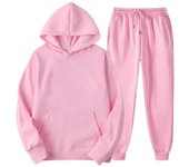 Conjunto de pantalón de chándal Sudaderas con capucha Jersey con cordón Tops Rosa M