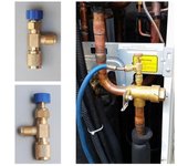 Válvula de CA R410 Junta de llenado de 1/4 de pulgada Válvula de refrigerante de aire acondicionado Reparación de aire acondicionado y adaptador de...