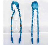 Redkid Lol Jinx Cosplay Peluca Larga Trenzada Azul La Peluca de Cañón Suelto con Trenza Azul Pelucas de Anime Aliento Resistentes al Calor + Gorra ...