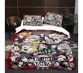 v5075 Sábanas Ropa de cama Demon _ Slayer 3 PCS Comfort Set con 2 fundas de almohada,Demon_Slayer Juego de sábanas para niños adultos,Todo el tiemp...