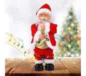 Bailando Cantando Juguete De Papá Noel, Decoración Eléctrica De Navidad De Papá Noel Tocando Saxofón Con Música Y Sacudiendo Los Pies Del Cuerpo Pa...