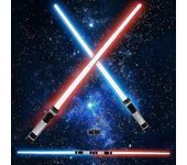 2pcs Star Wars Laser Sword Induction Color Changing Laser Sword Hair Lightsaber Suit Seven Color Switching