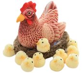 Animales de peluche de pollo Gallinas de Pascua 10 Para niños Fiesta de cumpleaños de felpa Granja de mamá rojo