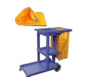 Carro de limpieza Herramientas de limpieza Carro impermeable Bolsa de almacenamiento 40x28x69cm Amarillo