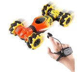2.4g gestos de detección de control rc coche deriva acrobacias escalada con música luz coche juguete para niños regalo de cumpleaños Amarillo
