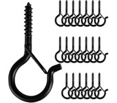 Percha de 20 piezas, ganchos de tornillo para luces de cuerda al aire libre, diseño de hebilla de seguridad, fácil liberación