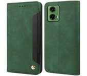 Para Motorola Moto G35 5G Funda PU Cuero A prueba de golpes Cartera Cartera Funda - Verde Multicolor Green