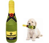 Heyone Peluche Juguete para Perros Squeaky Peluche Juguetes para Perros, Botella de Champán de Peluche 22 cm, Juguete Interactivo para Perros Jugue...