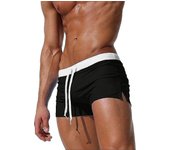 Bañador para hombres Pantalones cortos de baño rápidos secos Pantalones cortos de tabla de traje de baño Pantalones cortos de playa ajustables con ...