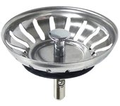 Unbrand Cesta coladora de acero inoxidable, ranuras de desagüe, tapón de drenaje 79 mm para fregadero Blanco