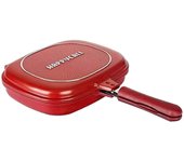 Unbrand Sartén de doble cara, parrilla para sándwiches con placa de parrilla de hierro fundido antiadherente Sartén para el desayuno Sartén de parr...