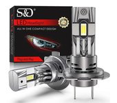 50000lm H7 Bombilla de faro LED 140w mini inalámbrico csp faro de coche con ventilador lámparas de diodo automático H7 turbo led automóvil 12v 6500...
