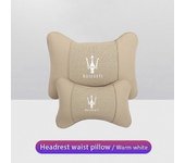 Vehicle Headrest Almohadas para el cuello del coche Cuero de PU Viscoelástica Reposacabezas Cojín lumbar para Maserati Ghibli GranTurismo Quattropo...