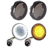4pcs Luces de giro delanteras ahumadas Panel de luces LED Motocicleta 1157 Kit de inserción para Road Street Glide