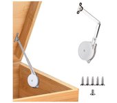 1 paquete de cajas de juguetes, bisagras, bisagras de soporte de tapa de cierre suave, bisagras de cofre para baúl y banco de madera, almacenamient...