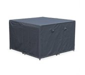 Funda protectora 112x112cm gris oscuro - Funda cuadrada de poliéster recubierto de PA para mesas de jardín Firenze 4. Vasto 8. Vabo 8 y Cubo 8 - Gr...