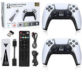 Consolas de videojuegos 4K Game Stick: 64 G, 10.000 juegos retro + 2 mandos inalámbricos