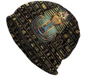 Invierno Cálido Sombreros de punto Unisex Adulto Oro antiguo Faraón Egipto Rey Tut Skullies Gorros Gorra Sombrero jeroglífico egipcio Sombrero