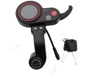 ZQ-100 Medidor de kilometraje con velocidad clave ajustable Medidor de scooter eléctrico Pantalla de 6 pines para Sc eléctrico Negro