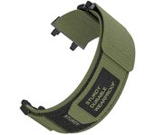 Para Huami Amazfit T-Rex 3 Correa de reloj de escalada al aire libre Cinta mágica Banda de nailon transpirable con conector Verde del ejército