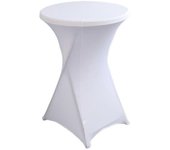 Cocktail Table Cover Solid Color Design High Elastic Oil-Proof Universal Fit Simple Installation Round High Top Table Cloth
