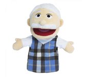 Marionetas de mano familiares de 28-33 cm, títeres para niños Juego de roles Miembros de la familia 11.8 PULGADAS Marionetas multiétnicas (abuelo)