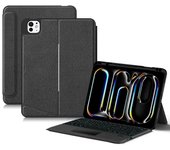 Para iPad Pro 13 (2024) (M4) Funda de cuero para tableta con teclado retroiluminado inalámbrico