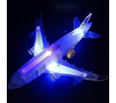 Led Avión Led Luz Música Avión Niños Bricolaje Montado Avión Eléctrico Modelo Juguete Niño Cumpleaños Regalo de Navidad-a