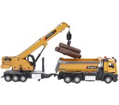 Grúa de aleación con camión volquete modelo de juguete multifuncional realista ideal regalo grúa de construcción camión volquete juguete para cumpl...