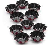 Moldes de tarta de 10 paquetes, mini latas de molde de muffin de pastel de acero al carbono