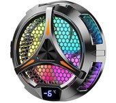 X42 Tablet Radiator Tablet Cooler RGB Colorful Lighting 10cm Magnetic Semiconductor Cooler Cooling Fan para Tablet Negro