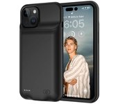 Estuche de batería para iPhone 15, 7000mAh Estuche de teléfono de carga de paquete de batería recargable - Negro Multicolor Black