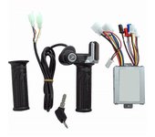 Accesorios de scooter eléctrico Motor Controlador con escobillas y empuñadura giratoria del acelerador 24V 350W para scooter eléctrico Bicicleta Bi...