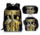 Fortnite Fortnite Mochila Fortnite Conjunto de tres piezas de gran capacidad Mochila periférica Mochila escolar para estudiantes 3 pencil case